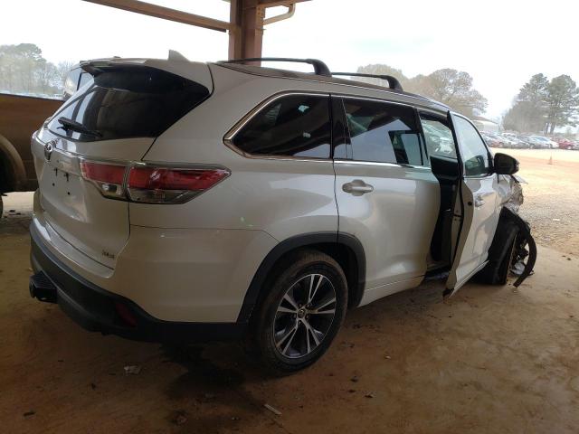 5TDKKRFH6GS163294 - 2016 TOYOTA HIGHLANDER XLE WHITE photo 3