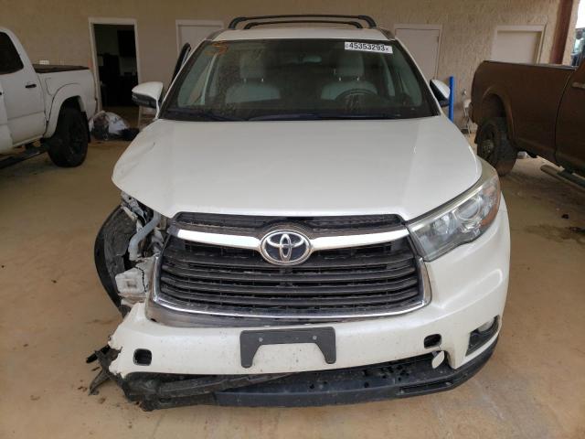 5TDKKRFH6GS163294 - 2016 TOYOTA HIGHLANDER XLE WHITE photo 5