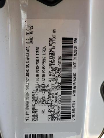 3TYRZ5CNXNT022176 - 2022 TOYOTA TACOMA ACCESS CAB Ақ фото 13