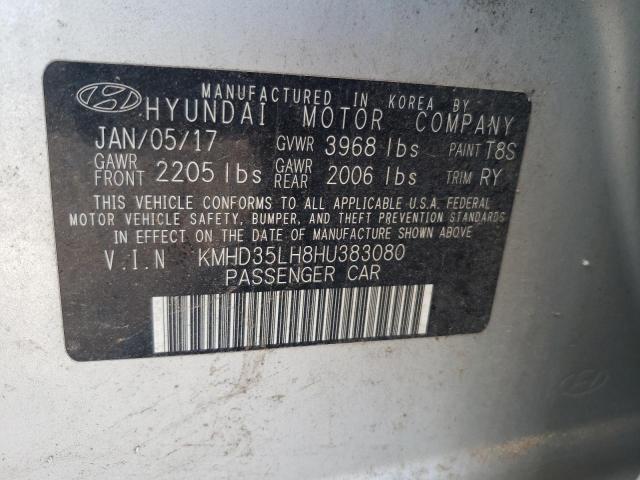 KMHD35LH8HU383080 - 2017 HYUNDAI ELANTRA GT SILVER photo 12