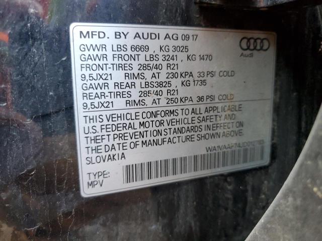 WA1VAAF74JD012783 - 2018 AUDI Q7 PRESTIGE BLUE photo 12