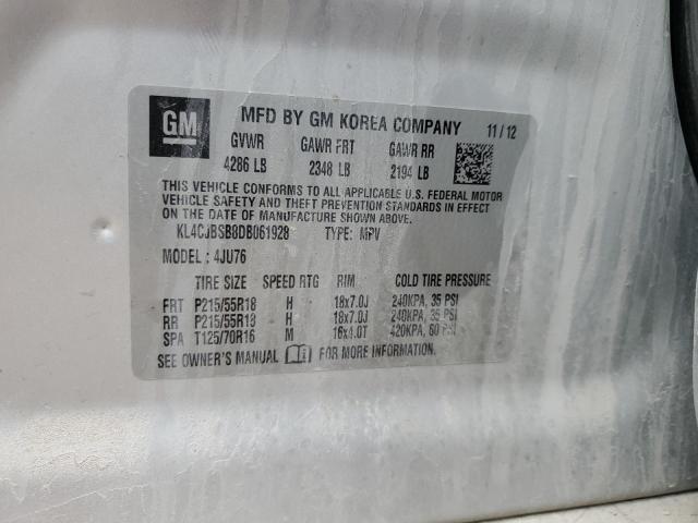 KL4CJBSB8DB061928 - 2013 BUICK ENCORE CONVENIENCE 银色 照片 13