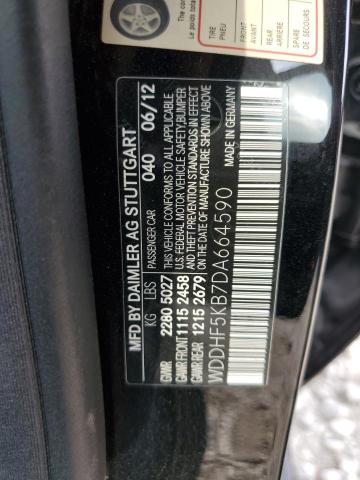 WDDHF5KB7DA664590 - 2013 MERCEDES-BENZ E 350 BLACK photo 12