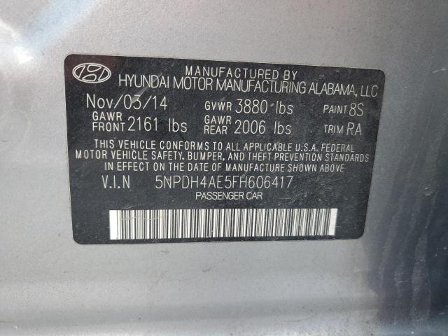 5NPDH4AE5FH606417 - 2015 HYUNDAI ELANTRA SE SILVER photo 12