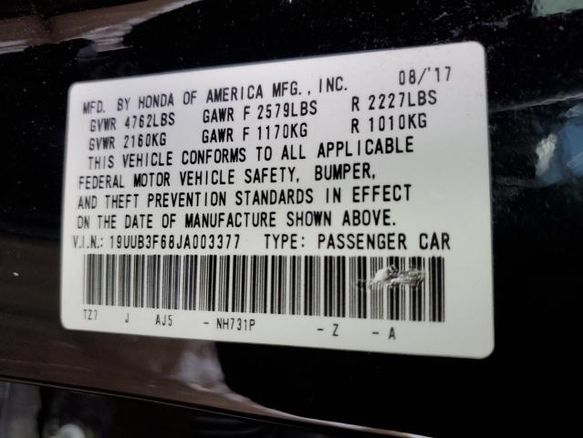 19UUB3F68JA003377 - 2018 ACURA TLX TECH+A Черный фото 12