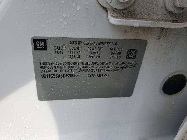 1G11C5SA3DF209680 - 2013 CHEVROLET MALIBU 1LT WHITE photo 12