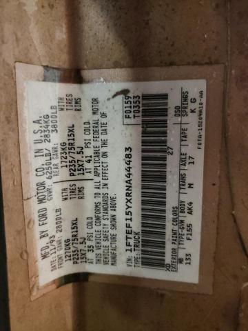 1FTEF15YXRNA44483 - 1994 FORD F150 GOLD photo 12