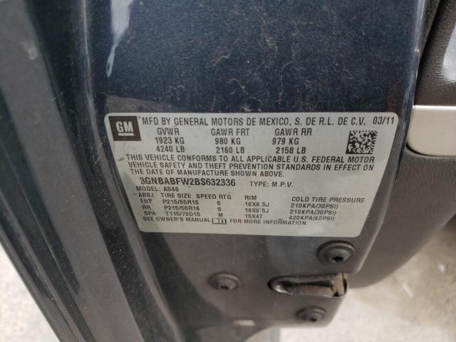 3GNBABFW2BS632336 - 2011 CHEVROLET HHR LT GRAY photo 13