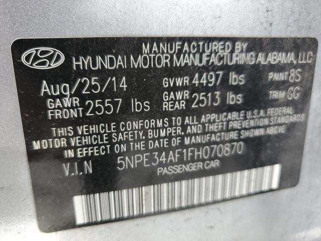 5NPE34AF1FH070870 - 2015 HYUNDAI SONATA SPORT SILVER photo 13