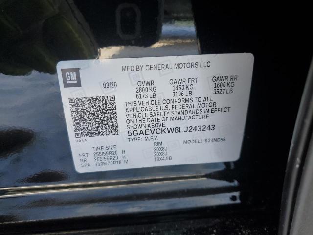 5GAEVCKW8LJ243243 - 2020 BUICK ENCLAVE AVENIR BLACK photo 14