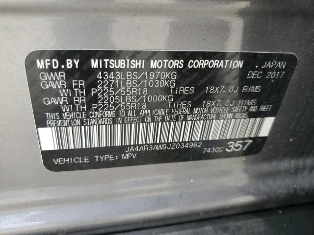 JA4AR3AW9JZ034962 - 2018 MITSUBISHI OUTLANDER ES GRAY photo 13