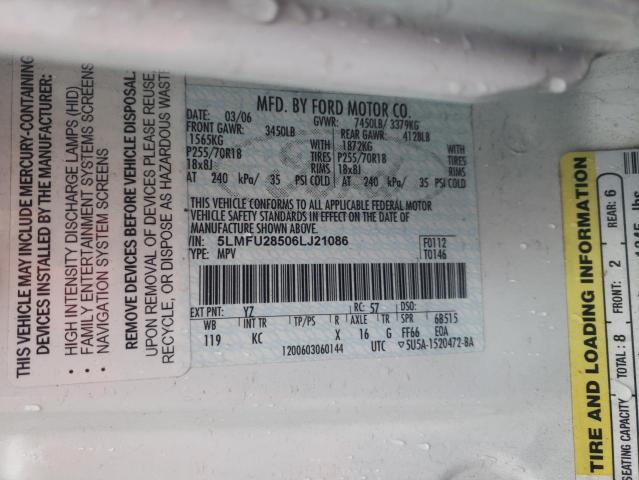 5LMFU28506LJ21086 - 2006 LINCOLN NAVIGATOR 白色 照片 13