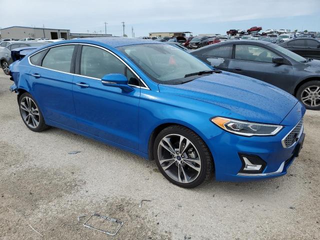 3FA6P0D97LR130947 - 2020 FORD FUSION TITANIUM BLUE photo 4