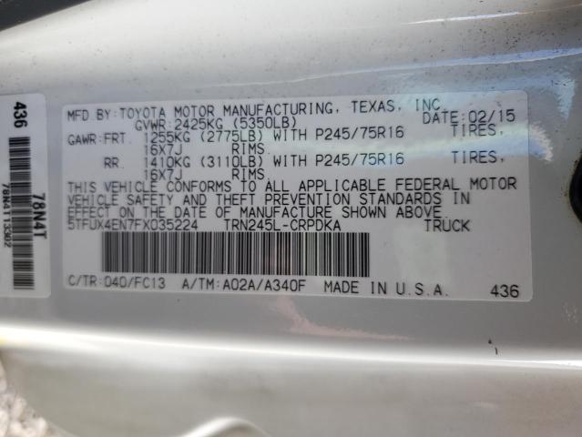 5TFUX4EN7FX035224 - 2015 TOYOTA TACOMA ACCESS CAB თეთრი ფოტო 12