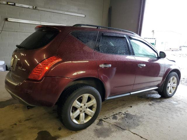 JN8AZ08W87W650211 - 2007 NISSAN MURANO SL BURGUNDY photo 3