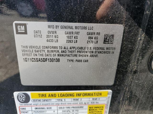 1G11C5SA5DF130138 - 2013 CHEVROLET MALIBU 1LT 黑色 照片 12