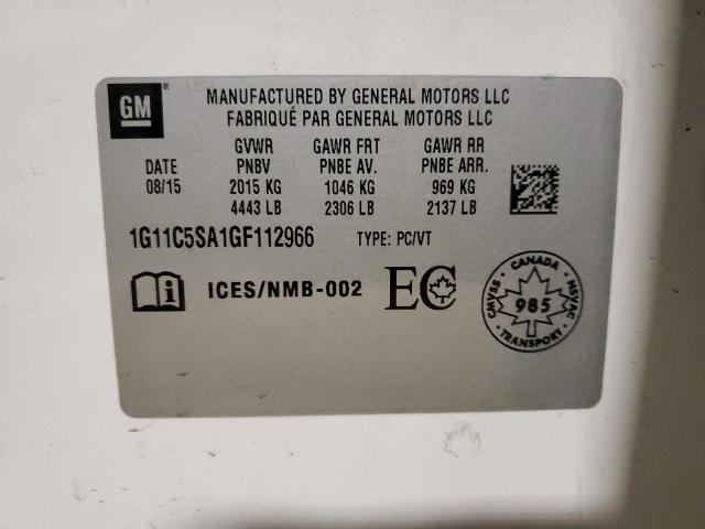 1G11C5SA1GF112966 - 2016 CHEVROLET MALIBU LIM LT Ақ фото 12