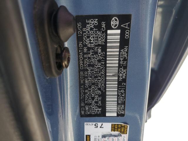 JTDKB20U863141715 - 2006 TOYOTA PRIUS BLUE photo 12