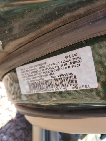 4S3BH675537643896 - 2003 SUBARU LEGACY OUTBACK AWP 绿色 照片 12