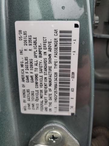 1HGCP25798A134328 - 2008 HONDA ACCORD EX GREEN photo 12