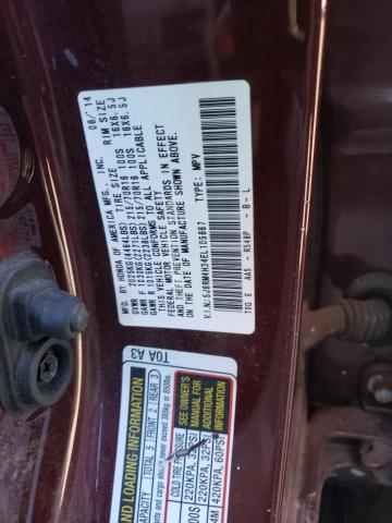 5J6RM4H34EL105867 - 2014 HONDA CR-V LX BURGUNDY photo 13