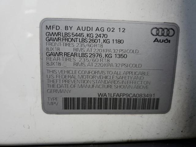 WA1LFAFP9CA083491 - 2012 AUDI Q5 PREMIUM PLUS WHITE photo 14