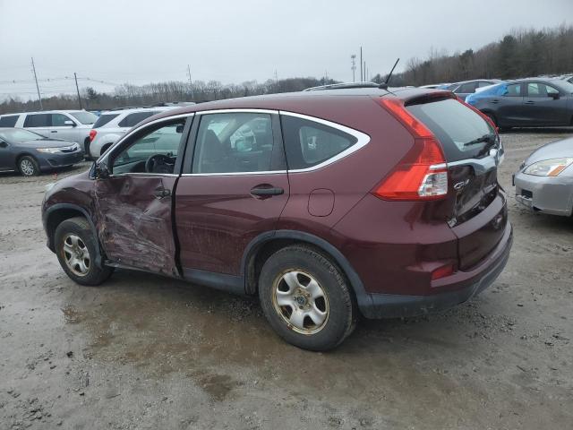 2HKRM4H37FH606795 - 2015 HONDA CR-V LX MAROON photo 2