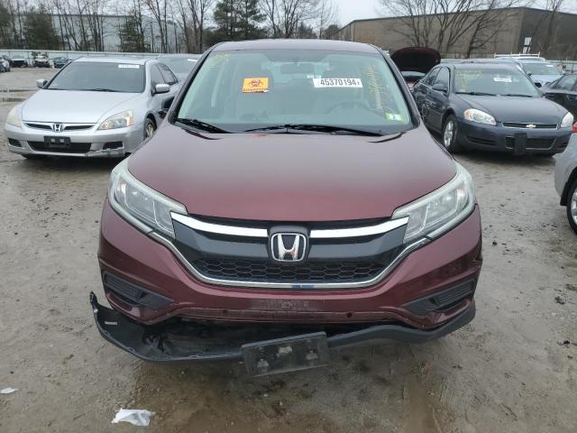 2HKRM4H37FH606795 - 2015 HONDA CR-V LX MAROON photo 5