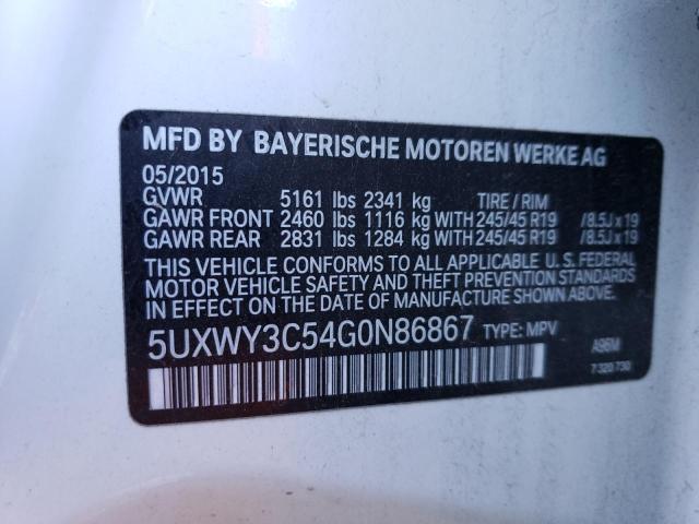 5UXWY3C54G0N86867 - 2016 BMW X3 XDRIVE28D WHITE photo 13