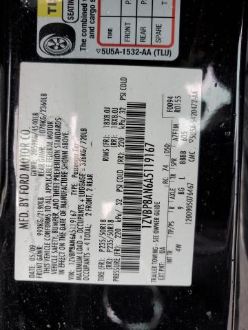 1ZVBP8AN6A5119167 - 2010 FORD MUSTANG BLACK photo 13