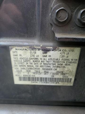 1N4AL21E88N539584 - 2008 NISSAN ALTIMA 2.5 GRAY photo 12