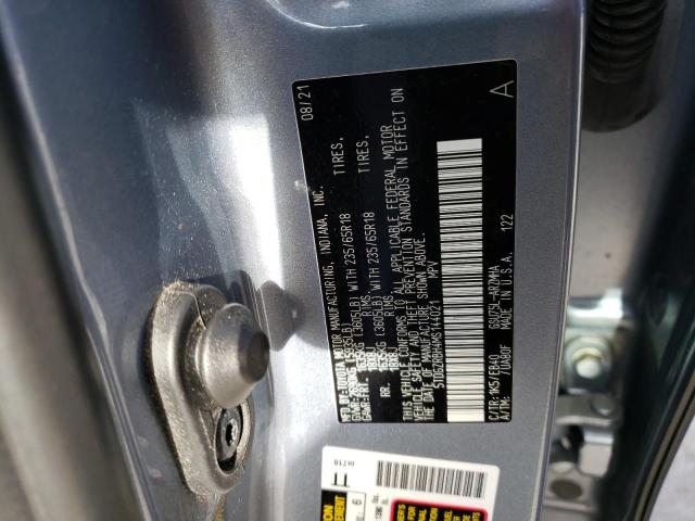 5TDGZRBH4MS144021 - 2021 TOYOTA HIGHLANDER XLE 灰色 照片 14