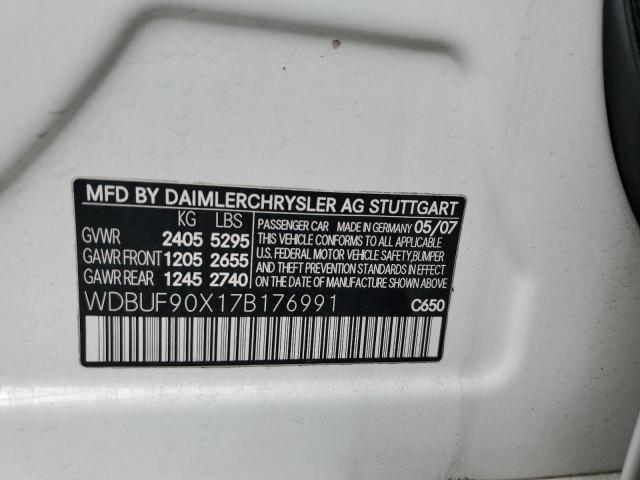 WDBUF90X17B176991 - 2007 MERCEDES-BENZ E 550 4MATIC WHITE photo 12