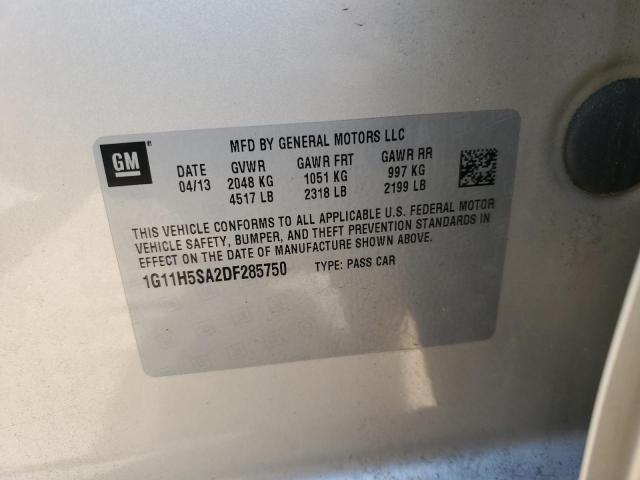1G11H5SA2DF285750 - 2013 CHEVROLET MALIBU LTZ BEIGE photo 12