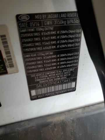 SALGV3TFXEA173441 - 2014 LAND ROVER RANGE ROVE AUTOBIOGRAPHY WHITE photo 13