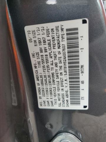 5J8TB1H52AA007607 - 2010 ACURA RDX TECHNOLOGY GRAY photo 12