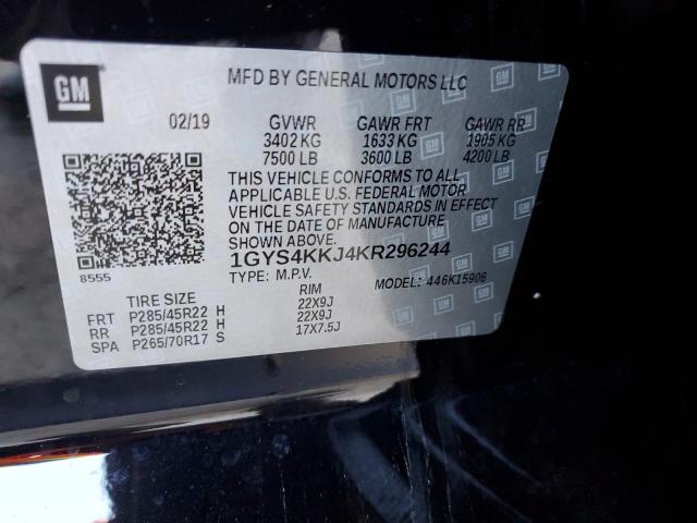 1GYS4KKJ4KR296244 - 2019 CADILLAC ESCALADE ESV PLATINUM შავი ფოტო 13