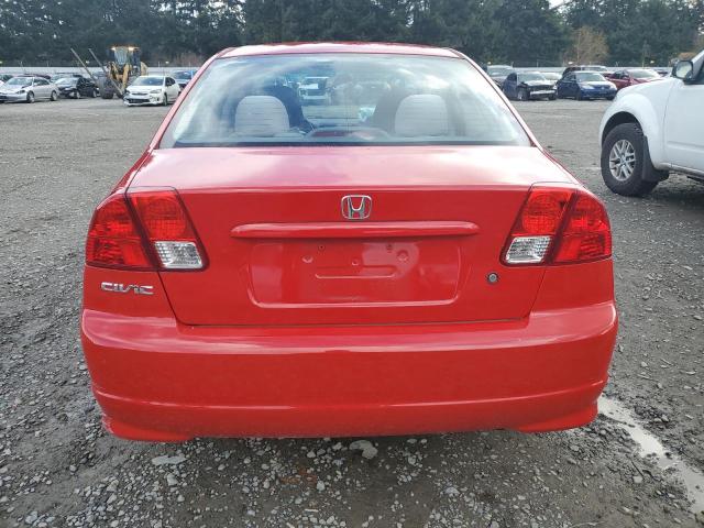 1HGES16345L015955 - 2005 HONDA CIVIC DX VP RED photo 6