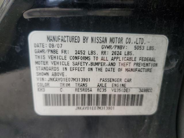 JNKAY01E07M313901 - 2007 INFINITI M35 BASE BLACK photo 12