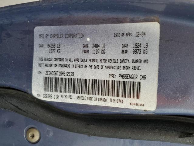 2E3HD56T1SH612139 - 1995 EAGLE VISION ESI 蓝色 照片 12