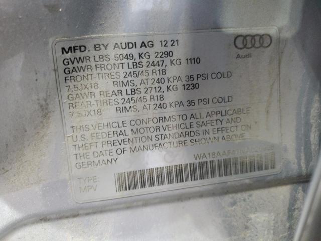 WA18AAF47NA020998 - 2022 AUDI A4 ALLROAD PREMIUM PLUS SILVER photo 12