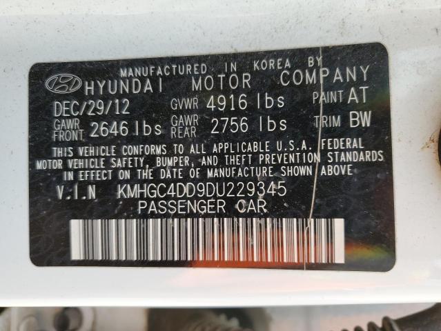 KMHGC4DD9DU229345 - 2013 HYUNDAI GENESIS 3.8L WHITE photo 12