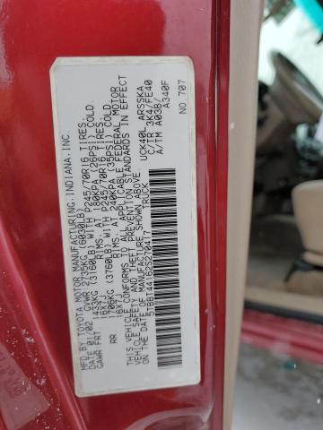 5TBBT44162S270417 - 2002 TOYOTA TUNDRA ACCESS CAB წითელი ფოტო 12