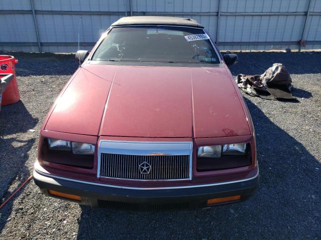 1C3XJ55E7JG430747 - 1988 CHRYSLER LEBARON PREMIUM MAROON photo 5