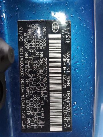 JTKJF5C79E3070068 - 2014 TOYOTA SCION TC 蓝色 照片 12