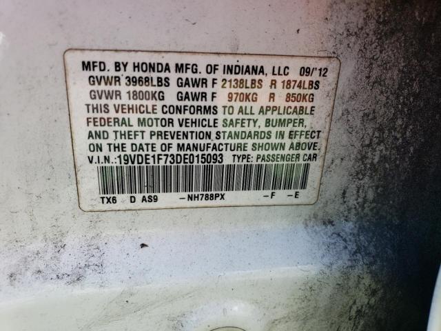 19VDE1F73DE015093 - 2013 ACURA ILX 20 TECH WHITE photo 12