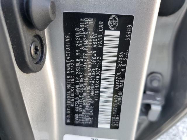 4T1G11AKXRU871572 - 2024 TOYOTA CAMRY SE NIGHT SHADE SILVER photo 12