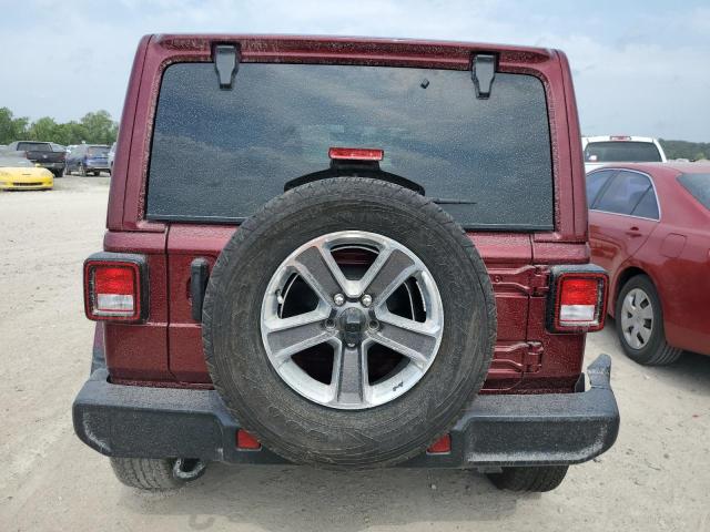 1C4HJXEN6MW718362 - 2021 JEEP WRANGLER U SAHARA BURGUNDY photo 6