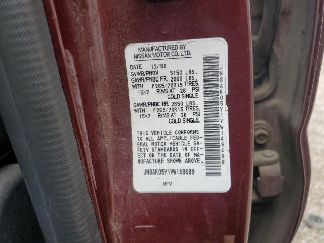 JN8AR05Y1VW149499 - 1997 NISSAN PATHFINDER LE BURGUNDY photo 12