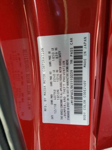 JM1BPACL9K1110039 - 2019 MAZDA 3 PREFERRED PLUS RED photo 12